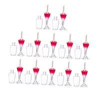 OFFIGAM Tube De Brillant à Lèvres Vide 12 Pièces 8ml Mini Taille Forme De Verre à Vin Plastique Rouge Pour Échantillons Cosmétiques Usage Professionnel Et Personnel