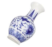 OFFIGAM Vase Style Vintage Chinois Bleu et Blanc en Céramique Mural Décoration Murale Facile d'entretien pour Salon ou Entrée