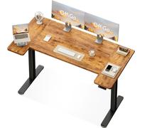 OffiGo Bureau Assis Debout, 160 cm U Forme Bureau Electrique avec 3 Panneau Intelligent Mémoires, Table Reglable en Hauteur électrique, Standing Desk pour Le Travail à Domicile, Marron