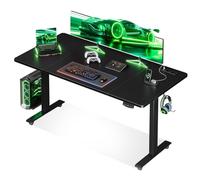 OffiGo Bureau Assis Debout, 160cm Bureau Electrique avec Prises et USB, Standing Desk avec 2 Fonctions de Mémoire, Table électrique pour la Maison, Noir