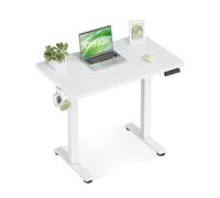 OffiGo Bureau Assis Debout, 80 cm Petit Bureau Electrique avec 3 Mémoires de Hauteur, Table Réglable en Hauteur pour Postes de Travail à Domicile, Petit Table Ordinateur pour Petits Espaces, Blanc