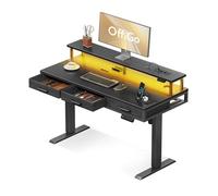 OffiGo Bureau Assis Debout avec 3 Tiroirs, 120cm Bureau Gaming, Noir