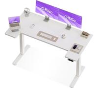 OffiGo Bureau Assis Debout avec Mémoire, 160×70 cm, Blanc