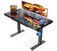 OffiGo Bureau Assis Debout Électrique, 120x60cm Plateau en Verre, Réglable en Hauteur, Tiroir Intégré, Ports de Charge USB et Type-C, Idéal pour Bureau à Domicile ou Büro, Noir