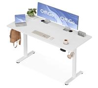OffiGo Bureau Assis Debout électrique, 140cm Bureau Electrique, Ergonomiqu Table avec 3 Fonction Mémoire, Standing Desk pour la Chambre et Le Travail, Blanc