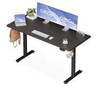 OffiGo Bureau Assis Debout électrique, 140cm Bureau Electrique, Ergonomiqu Table avec 3 Fonction Mémoire, Standing Desk pour la Chambre et Le Travail, Noir