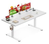 OffiGo Bureau Assis Debout Électrique 180x70 cm, 35 mm Épaisseur, Table Debout Réglable en Hauteur, avec Prise de Courant, Standing Desk T Stables, Ergonomie Bureau & Gaming, Blanc