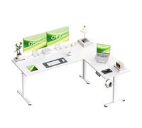 OffiGo Bureau d'angle Assis Debout électrique, 160 x 120 cm, Blanc