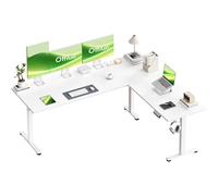 OffiGo Bureau d'angle Assis Debout électrique, 180 x 140 cm, Blanc