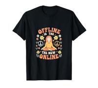 Offline est la Nouvelle méditation en Ligne Peace Retro Unplugged T-Shirt