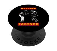 Offline Forever (Anti réseaux Sociaux Dansant Chat et Chien) PopSockets PopGrip Adhésif