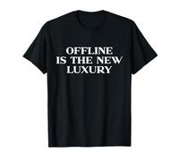 Offline is The New Luxury, Y2k Aesthetic Trendy Quote Slogan T-Shirt