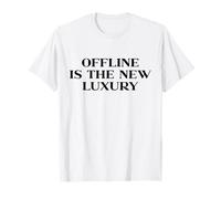 Offline is The New Luxury, Y2k Aesthetic Trendy Quote Slogan T-Shirt