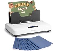 OFFNOVA Machine à reliure thermique 500 feuilles, pas de préchauffage, refroidissement à air, 3 réglages de temps, compatible A3/A4/A5/Letter, avec 10 couvercles à reliure pour le bureau et l'école à
