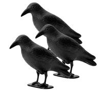 OFFO Corbeau Anti-Pigeon, Effaroucheur Oiseaux Exterieur, Anti Pigeons pour Balcon, Toit et Jardin, Effaroucheur Pigeons, Corbeau Noir en Plastique (3 Pièce)