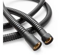 OFFO Flexible de Douche 1.2m, Tuyau Douche Grand Débit 11 mm, Noir | Tuyau de Douche en Acier Inoxydable, Grand Diamètre Intérieur pour Plus de Débit d’Eau, Anti-Torsion, Remplacement Universel