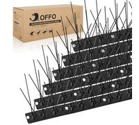 OFFO Pic Anti Pigeon,Anti Pigeon Pré-installé 5,2m,Pique Anti Pigeon pour Dissuader Les Oiseaux,Pics Anti Pigeons pour balcons, Jardins sur toits ou barrières d'intimité,Noir