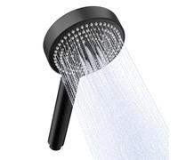 OFFO Pommeau de Douche Anti Calcaire, Pomme de Douche avec 6 Modes, Pommeau Douche Filtrant, Douchette Economie d'eau, Grande XXL(Φ130mm), Shower Head, Noir