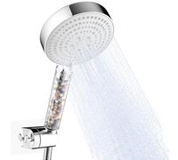 OFFO Pommeau de Douche avec Flexible de Douche de 1,6 m et Support, Pommeau Douche Anti Calcaire avec 6 Modes de Jet, Pomme de Douche Filtrant, Douchette, Chrome