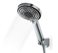 OFFO Pommeau de Douche avec tuyau et support,1.6m Flexible de douche avec pommeau,avec 6 modes de massage pulvérisation,Poire de Douche avec flexible à économie d'eau,Pomme de Douche Flexible,Chrome