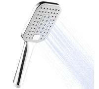 OFFO Pommeau de Douche, Pomme de Douche à Main à 3 Modes, Grande Pomme Douche Carré , Pommeau de Douche Économie d'Eau, Douchette pour Salle de Bain, Chrome