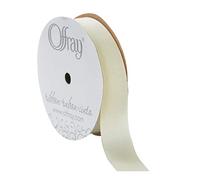 Offray 176276 Ruban gros-grain pour travaux manuels, 2,2 cm de large par bobine de 20 m, blanc antique