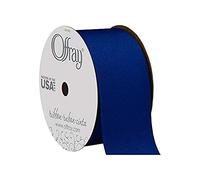 Offray Ruban gros-grain de 3,8 cm de large, polyester, bleu siècle, 3,8 cm x 3,7 m