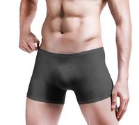 Offre du jour aujourd'hui Boxer d'été en soie glacée pour hommes, poinçon 3D, Sexy, Transparent, pour jeunes, Ultra , respirant Sous-vêtements Pour Hommes Jambes Longues Déstockage dans l'entrepôt