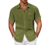 Offre du Jour Aujourd'hui Chemise boutonnée à Manches Courtes pour Hommes, Chemise décontractée, été, Manches Courtes, Chemises boutonnées, vêtements Tendance d Amazon Outlet Clearance UK Overstock