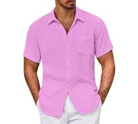 Offre du jour Chemise boutonnée à manches courtes pour hommes, chemise décontractée, été, manches courtes, chemises boutonnées, vêtements tendance décontractés Dégagement T-shirts Vente déstockage
