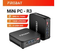 [Offre Early Bird : 299€ | 10 Premiers Seulement] FIREBAT R3 Mini PC : AMD Ryzen 5 7430U (6 cœurs / 12 threads), 16 Go de RAM LPDDR4, SSD 512 Go, prend en charge l'affichage 4K sur trois écrans, Wi-Fi