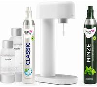 Offre économique : Ruby appareil à gazéifier l'eau (blanc) + cylindre CO2 menthe