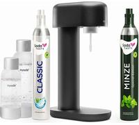 Offre économique : Ruby appareil à gazéifier l'eau (noir) + cylindre CO2 menthe