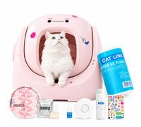 [Offre groupée] CATLINK Bac à litière pour chat intelligent autonettoyant Baymax Rose avec 2 rouleaux de sacs poubelles compatibles