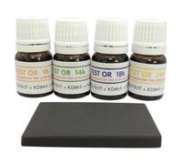 OFFRE LIMITEE DE TEST-OR : TESTEUR OR KIT 4 FLACONS 9 14 18 24 K CARATS PRET A L'EMPLOI + PIERRE DE TOUCHE NATURELLE 50 X 40 MM TEST TESTER TESTING GOLD