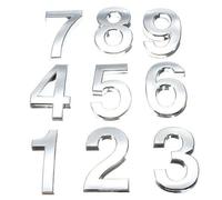 Offre Spéciale 5cm 3d Chiffres 0-9 Nombre Autocollants, 3d Nombre Métalliques Numérique Plaque D'immatriculation, Numéros, Numérique, Plaque D'adresse, Bricolage, Argent