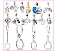 Offre Spéciale - Breloque Porte-clés Moments en Argent Sterling 925 Compatible avec les Perles d'Argent de Marque Originale - Cadeau Bijou DIY pour Femme HHX1001