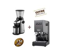 Offre spéciale CLASSIC E24 INDUSTRIAL GREY RI9481/16 et MD15 RI8123/01 - GAGGIA + 1 Kg de café moulu OFFERT