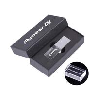 Offre spéciale Pioneer DJ cristal clé USB 128GB capacité réelle clé mémoire 64GB boîtier en argent lumière LED clé USB avec boîte-cadeau 4 GO Silver with box