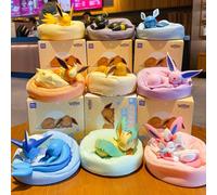 Offre Spéciale - Série Blind Box Pokémon Eevee en Position Dormante : Sylveon, Umbreon, Flareon, Jolteon - Figurine de Décoration de Bureau Anime, Jouet Cadeau A Confirm I