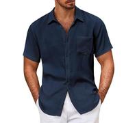 Offres à durée limitée Chemise boutonnée à manches courtes pour hommes, chemise décontractée, été, manches courtes, chemises boutonnées, vêtements tendance décontractés Dégagement Vente déstockage