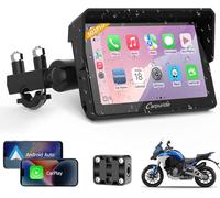 [Offres d'été - avec livraison le lendemain] CARPURIDE W502PRO pour moto CarPlay & Android Auto & double Bluetooth - Écran de navigation GPS étanche 5" pour moto, partage de musique, interphone, EQ, c