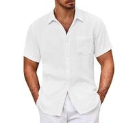 Offres éclair Chemise boutonnée à manches courtes pour hommes, chemise décontractée, été, manches courtes, chemises boutonnées, vêtements tendance décontractés Dégagement Warehouse Deals Clearance