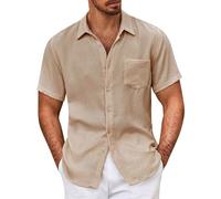 Offres éclair du Jour Chemise boutonnée à Manches Courtes pour Hommes, Chemise décontractée, été, Manches Courtes, Chemises boutonnées, vêtements Tendance décontractés Dégagem Amazon Sale Clearance