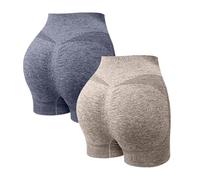 Offres Lot de 3 leggings de sport pour femme taille haute anti-frottements Pantalon court de sport anti-cellulite pour yoga, gym, cyclisme, jogging, 02A, S