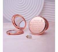 Offrez à votre nièce un miroir de maquillage portable en métal gravé, mini miroir de maquillage pliable, miroir rond portable double face, adapté à tout le monde pour une utilisation en diverses