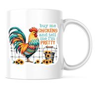 Offrez-Moi Des Poulets Et Dites-Moi Que Je Suis Jolie Tasse À Café Céramique Mug À Café Pratiques Tasses À Thé Pour Cuisine Bureau Lait 330Ml