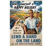 Offrez-vous de bonnes vacances... et aidez nos agriculteurs. Prêtez un coup de main sur la terre dans un camp agricole (entre 1939 et 1946) Poster imprimé par Mary Le Bon (45,7 x 61 cm)