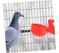OFFSCH 1 Ensemble Abreuvoir Automatique pour Poules de Coupelles Eau Rouges avec Foret Distributeur Pratique pour de Volaille