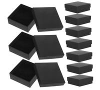 OFFSCH 10 pièces Boîtes à Bijoux Rectangulaires avec Coussinet Éponge Lot de Boîtes Noires pour Collier Boucles Oreilles et Bagues Coffrets et